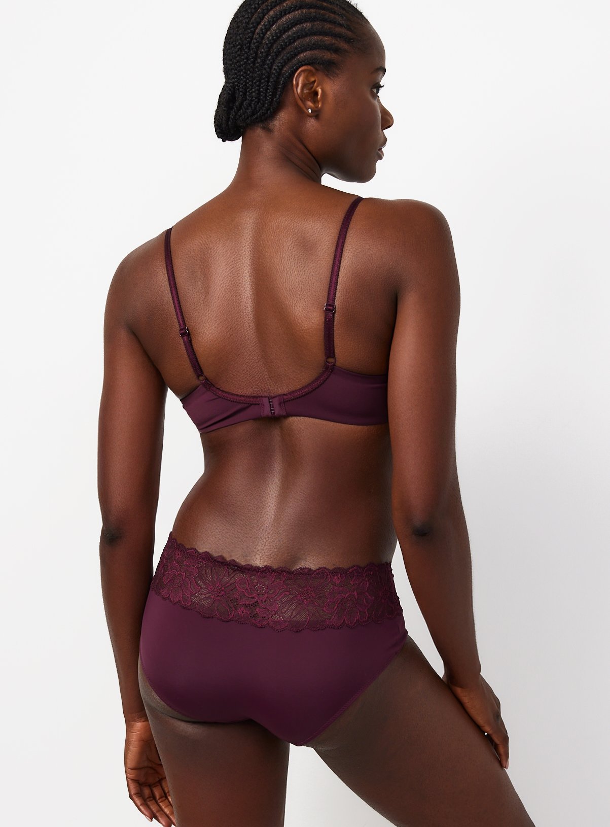 Burgundy Fleur Lace Shorts 16 - Image 4 thumbnail